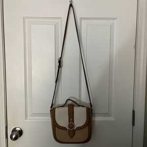 Brown and tan crossbody